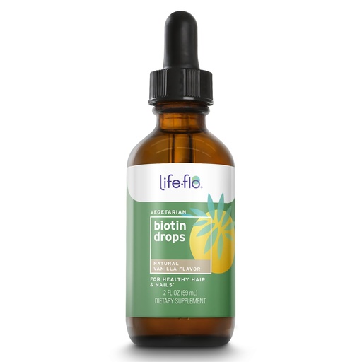 [BRSWKZTZOUEB2H34] Life-Flo Biotin 10000mcg Drops with Vitamin D3, High Potency Liquid Biotin Supplement, Healthy Hair, Skin and Nails Support, Natural Vanilla Flavor, Vegetarian, 60-Day Guarantee, Approx. 60 Serv, 2oz