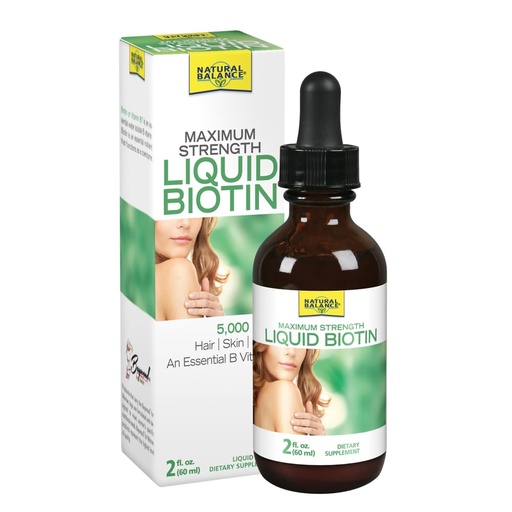 [BRSWIBD3CUNWGEAZ] Natural Balance Biotin Liquid 5000mcg | Healthy Hair, Skin & Nails Support | 2 oz, 60 Servings