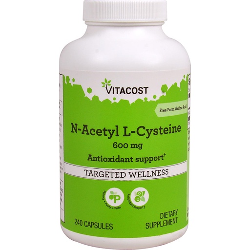 [BRSWIZT7BMABMCT4] Vitacost N-Acetyl L-Cysteine, 600 mg, 240 Capsules