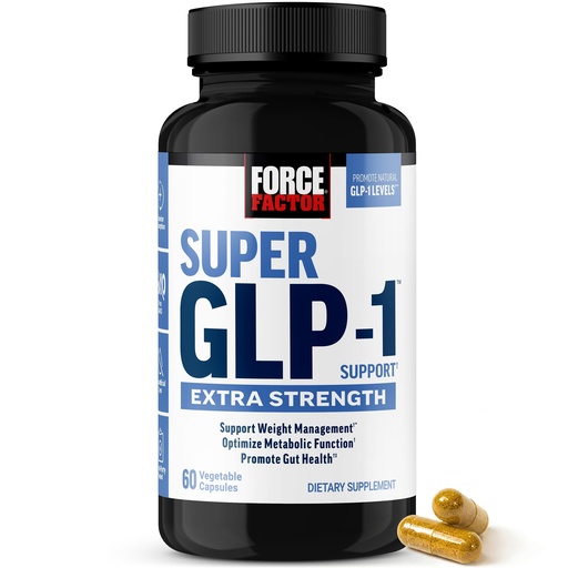 [BRSRGBDYPMHBAH36] Force Factor Extra Strength GLP-1 Support with Lemon Flavonoid Blend, Chromium & Banaba Extract to Support Metabolism, Weight Management & Body Composition, 60 Capsules