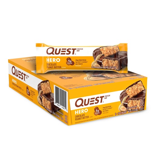 [BRSWYZQ2OECAE2Y7] Chocolate Peanut Butter Hero Quest Nutrition Protein Bar, High Protein, Low Carb, Gluten free, 1.90 Ounce (Pack of 10)