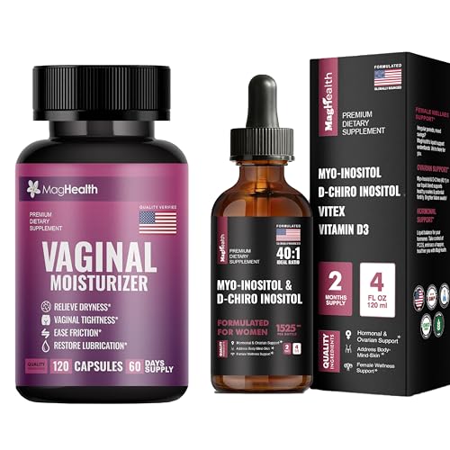 [BRSRYYYEB56WAEQ6] Women's Hormonal & Intimate Wellness Set: Myo-Inositol Liquid Drops & Vaginal Moisture Capsules – 2-Month Supply