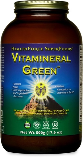 [BRSWK2TRB4OAYFTY] HEALTHFORCE SUPERFOODS Vitamineral Green - Mineral Addition for Immune & Thyroid Support - Green Mill Addition with Ingredients from the Land - Nemokamai ir Vegan - 500 Grams