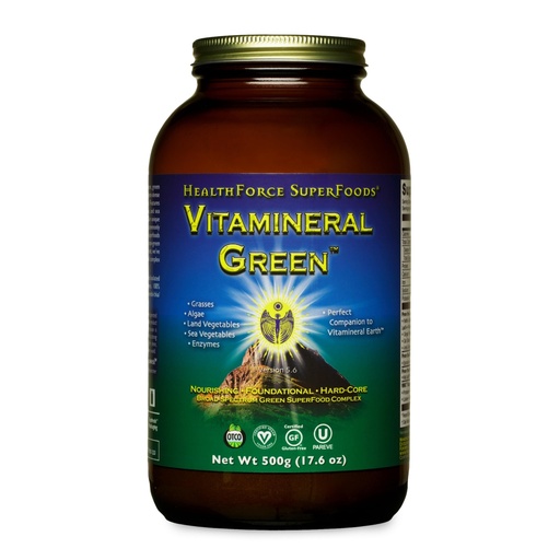 [BRSWK2TRB4OAYFTY] HEALTHFORCE SUPERFOODS Vitamineral Green - Mineral Supplement for Immune & Thyroid Support - Green Powder Supplement with Ingredients from The Land - Gluten-Free & Vegan - 500 Grams