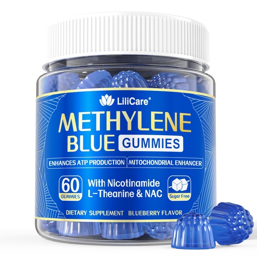 [BRSREGT3AUIBM23P] LILICARE Methylene Blue Gummies 7mg Per Serving for Humans | Pure, Vegan, 60 Counts