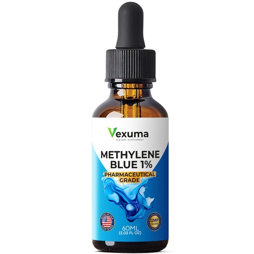[BRSRGYY7OYCAYEI2] Methylene Blue Drops for Humans (Manufactured in USA) - Pharmaceutical Grade USP Certified 1% Solution Antioxidant Supplement for Brain & Skin Health - 2 fl oz Liquid No Formaldehyde Alcohol-Free