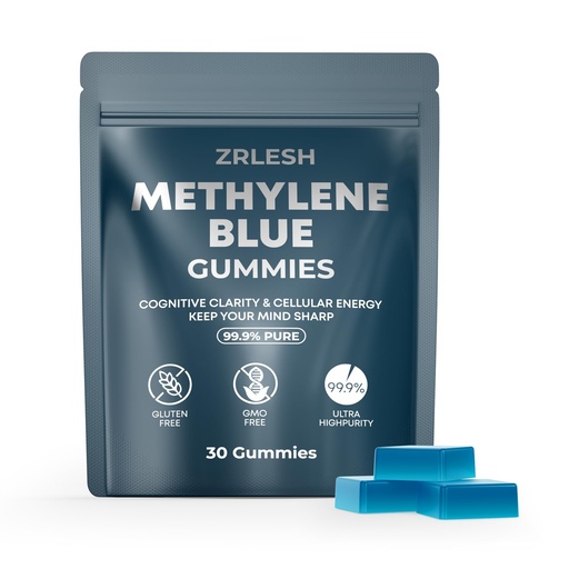 [BRSRGGINAF6AMCD2] Methylene Blue Gummies, 7mg of Methylene Blue，99.9% Pure, Per Gummy for Sustained Energy,Lifted Mood,Mental Clarity, Pure, Fast-Absorbing,Vegan，30 Gummies