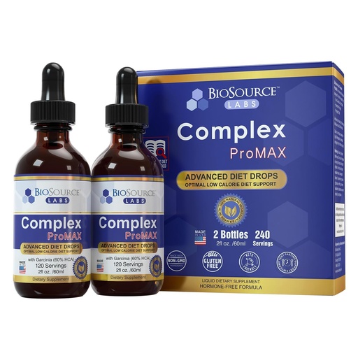 [BRSWYAIQBMDWCE3H] BioSource Labs Complex ProMAX Premium Diet Drops 2 oz (2 Bottle Pack) - 60 Day Supply