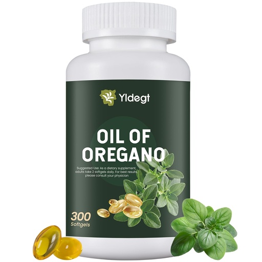 [BRSRGBIZCR6RAGQU] Organic Oil of Oregano Softgels with Black Seed Oil - 300 Capsules - Oreganol Supplements Rich in Carvacrol for Immune Support - Natural Herbal Supplement - Non-GMO, Gluten-Free