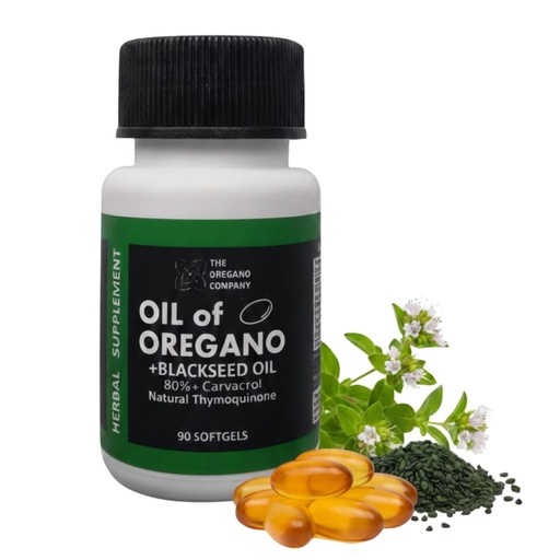 [BRSRGGAYOYCWEG3L] Wild Oil of Oregano with Black Seed Oil Capsules | 90 Softgels, GelCaps, Extract, Food Grade, Aceite De Oregano, Real Mediterranean Pure Immune Support Ingredients