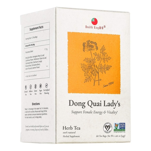 [BRSWIYT3AF4GEETG] Health King Dong Quai Lady's Herb Tea, 20 Bags