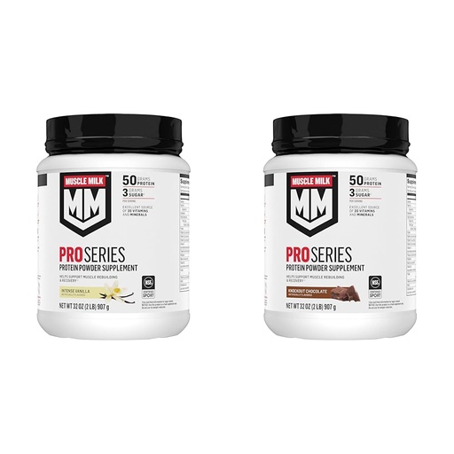 [BRSROCQPPMNWOE37] Muscle Milk Pro Series Protein Powder Supplement, Intense Vanilla, 2 Pound, 11 Servings & Pro Series Protein Powder Supplement,Knockout Chocolate,2 Pound,11 Servings,50g Protein