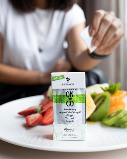 [BRSWYEL6DN5RYCTD] Bee and You On The Go, Immune Supplement Supplement, Raw Honey, Propolis Extract, Apple Cider Vinegar, Ginger, Turmeric, Fahéj, Superfood, Great Tasting, gyerekeknek és felnőtteknek, 7 Pack