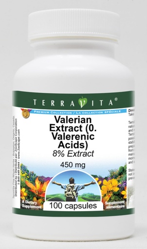 [BRSWI2QRPMNRM3LI] Valerian Extract (0.8% Valerenic Acids) - 450 mg (100 Capsules, ZIN: 512430)