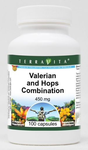 [BRSWI2QRPMBGYDDE] Valerian and Hops Combination - 450 mg (100 Capsules, ZIN: 513920)