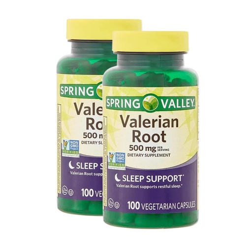 [BRSROGITA54BOD3F] Valerian Root 500mg – 100 Capsules, Organic Valerian Root Extract and Powder, Valerian 500 mg Supplement, Vegan Capsules, Gluten-Free (Pack of 2)