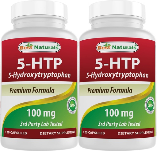 [BRSRMFD6CQCRYELU] Best Naturals 2 Packs 5-HTP (5-hydroxytryptophan) 100 mg 120 Capsules
