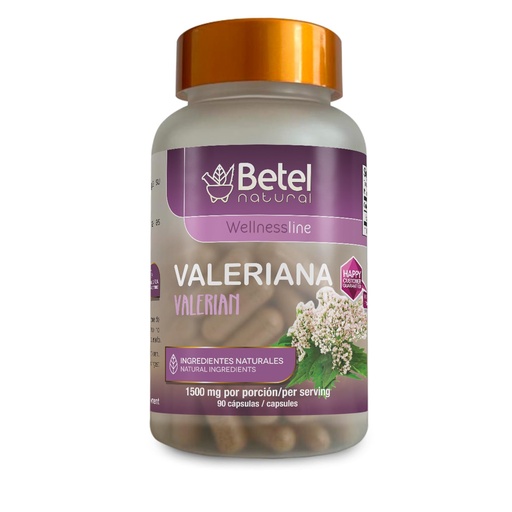 [BRSWGAYCCJYG22TG] Betel Natural Premium Valerian/Valeriana Capsules 1500mg per Serving - 90 Capsules
