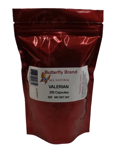 [BRSWKYQCCF7RYEI7] Valerian Root Capsules 650mg Bag of 250