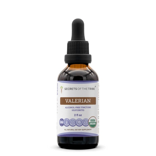 [BRSRAY3ROQBQI3LP] Secrets of the Tribe Valerian USDA Organic | Alcohol-Free Extract, High-Potency Herbal Drops | Made from 100% Certified Organic Valerian (Valeriana officinalis) Dried Root (2 oz)