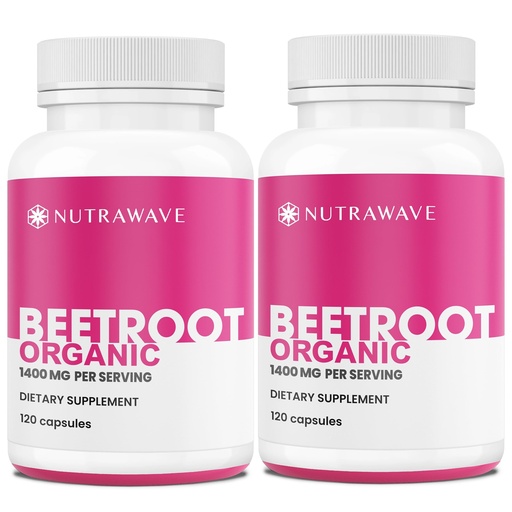 [BRSRMAL7CJ6GOAAV] Nutra Wave Organic Beet Root Capsules 1400mg – Beetroot Supplement for Blood Pressure Support & Nitric Oxide – Supports Energy, Circulation & Heart Health – Non-GMO, Vegan – 240 Capsules