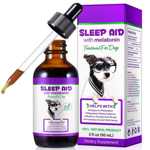 [BRSRAHQOCMNQ4G3F] Melatonin for Dogs - Dog Melatonin Supports Relaxation, Reduce Anxiety and Stress, Promotes Overall Well-Being, Dietary Supplement Liquid Melatonin for Dogs