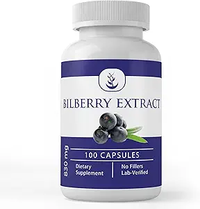 [BRSWGATQCVYA4CA4] Pure Original Ingredients Bilberry Extract, (100 Capsules) Always Pure, No Additives Or Fillers, Lab Verified
