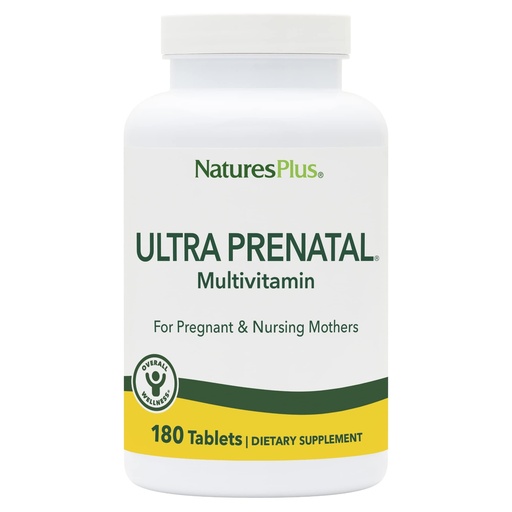 [BRSWIYQ4CQHAKYL6] NaturesPlus Ultra Prenatal Multivitamin - 800 mcg Folate, 180 Vegetarian Tablets - Prenatal Supplement with Iron, Iodine, Calcium & B-Complex Vitamins - Gluten-Free - 90 Servings