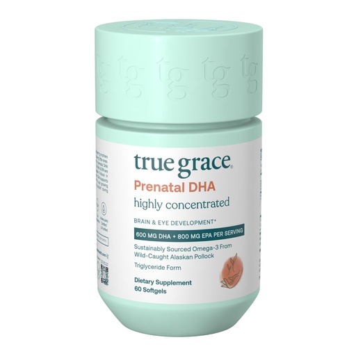 [BRSROAY5BUHGEALB] True Grace Prenatal DHA - 60 Softgels - 1400mg of DHA & EPA - for Pre-Conception, Pregnancy & Lactation - Wild Caught & Sustainably Sourced - Gluten Free - 30 Servings
