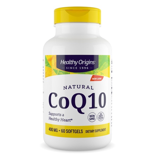 [BRSWIY35OEFGCGTC] Healthy Origins CoQ10 400 mg, 60 Softgels - Natural Trans-Isomer Ubiquinone, Yeast Fermented High Bioavailability Coenzyme Q10 Supports Heart Health & Cellular Energy - Antioxidant Supplement