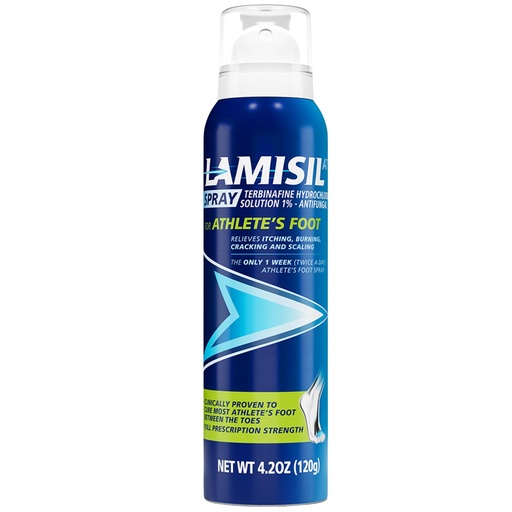 [BRSRGEICB54BGC3H] Lamisil Athletes Foot Spray, Antifungal, 1 Week Foot Fungus Treatment, Prescription Strength Terbinafine, Relieves, Treats & Prevents Recurrence, 4.2 oz (120 g)
