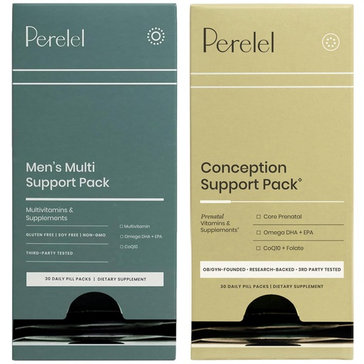[BRSROC32BZ6QYEL5] Perelel Conception Support Pack & Men's Multi Support Pack, Prenatal Multivitamin for Fertility Wellness & Daily Multivitamin for Men's Wellness, 60 Daily Pill Packs