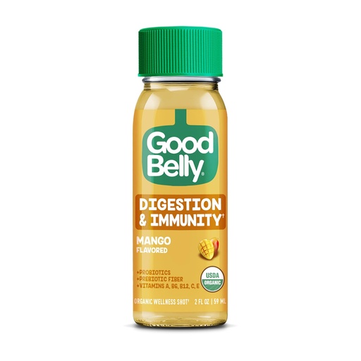 [BRSRACANBBYB4FI6] Goodbelly Organic Mango Shot Single, 2 FZ