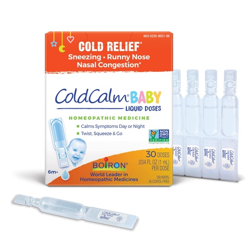 [BRSWEC3YO4NA4F3A] Boiron ColdCalm Baby Single-Use Drops for Relief from Cold Symptoms of Sneezing, Runny Nose, and Nasal Congestion - Sterile and Non-Drowsy Liquid Doses - 30 Count