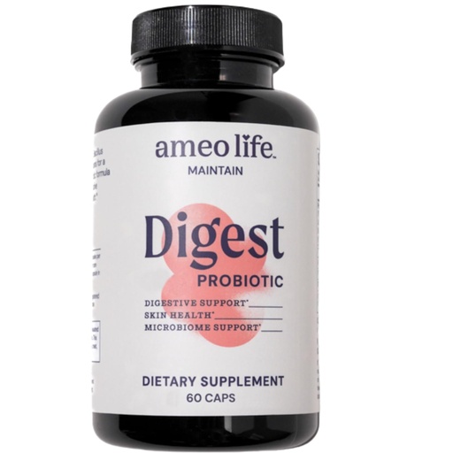[BRSW2AI2AV6BGF34] Ameo Life Probiotic for Digestive & Gut Health – Bacillus Subtilis & Bacillus Coagulans with Aloe Vera, Turmeric, Psyllium, Slippery Elm & Inulin Prebiotic – 60 Capsules