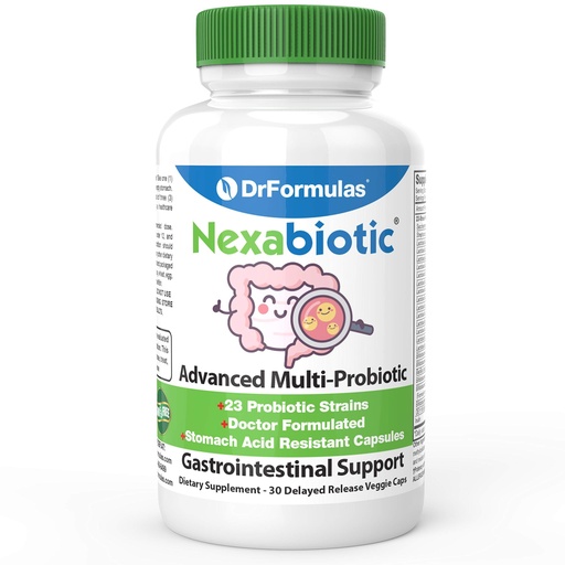 [BRSWKGYEAQOBCH3I] DrFormulas Nexabiotic 23 Multi Probiotic for Women and Men - Dr. formulated with Lactobacillus Acidophilus, Bifidobacterium Infantis, Saccharomyces Boulardii, 17.25 Billion CFUs