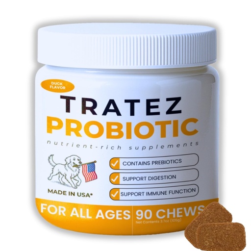 [BRSW2AYTAB5AYCDK] Probiotics for Dogs - Bacillus Coagulans & Prebiotic Fiber Soft Chews - Dog Digestive Health, Gut & Immune Support for Gas & Loose Stool, Duck Flavor, 90 Count