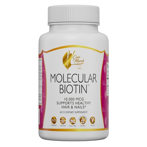 [BRSROFLYAV5QGCL3] Cocó March N.M.D Molecular Biotin - 10,000 mcg, Supports Healthy Hair and Nails - Gluten Free, Soy Free, Dairy Free, Paleo Friendly, Vegan, 60 Servings