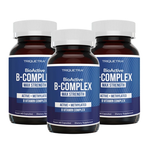[BRSRE2YZCF5AGFLL] BioActive Vitamin B Complex Blood Stream Ready, Methylated B Complex Featuring Methylfolate 3 BioActive Forms of B12, BenfoPure® B1 & Pantesin® B5 12 B Vitamins in Clinical Doses(180 Servings - 3Pack)