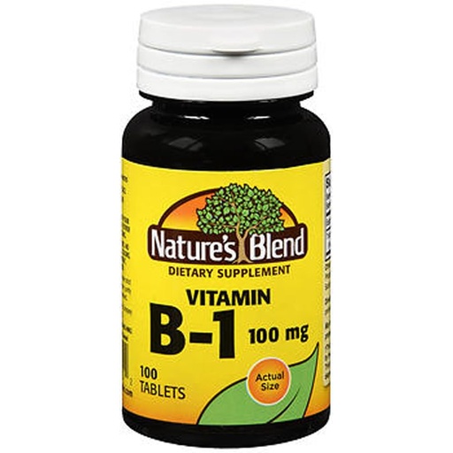 [BRSWGZQHAENRAAI4] Nature's Blend Vitamin B1 100 mg Tablets - 100 ct, Pack of 3