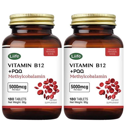 [BRSRGBQ7OUBQY2T7] LIIFE Methylcobalamin (Higher PQQ + Vitamin B12) 5000 mcg | Boosts Antioxidant Power & Mitochondrial Support, Promotes Brain & Nerve Health | 360 Chewable Tablets, Gluten-Free Formula, Cherry Flavor