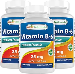 [BRSW2AYRCVYQ2C3D] Best Naturals Vitamin B6 25mg, 120 Tablets (120 Count (Pack of 3))
