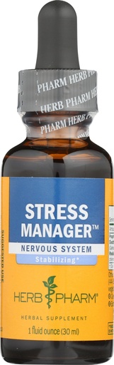 [BRSWIZYDCR4BE2DO] Herb Pharm Stress Manager: Adaptogenic Stress Support Tincture, Rhodiola Rosea, Holy Basil Extract, Reishi Mushroom Extract, Adrenal Function Support, Optimal Energy, Vegan, Non-GMO, 1 Oz*