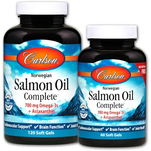 [BRSWI2Y7O5YQK23G] Carlson Labs Salmon Oil Complete Soft Gels, 180 Count