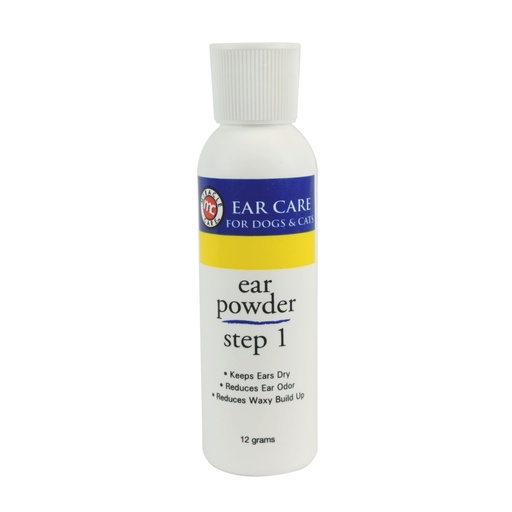 [BRSWIYT7BEBGMC34] Miracle Care Ear Powder for Dogs and Cats, 12 Grams, Aids Hair Removal from Ear Canal, Keeps Ears Dry, Reduces Odor and Waxy Build Up