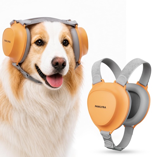 [BRSRGBTRAQHB4D3F] Premium Dog Ear Muffs Noise Protection, Up to 30dB NRR Noise Reduction, Noise Cancelling Headphones For Dogs, Buckle-Free Easy Wear for Thunder, Fireworks, Travel & Grooming, M/L Dogs