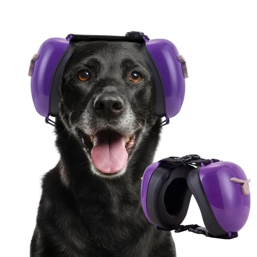 [BRSRGHT2A4MRAFIZ] New Dog Ear Muffs for Noise Protection - 30dB NRR Dog Headphones, Noise Cancelling Hearing Protection Against Thunder/Fireworks/Vacuums, Upgraded Design with Bell Accent (Purple, Large)