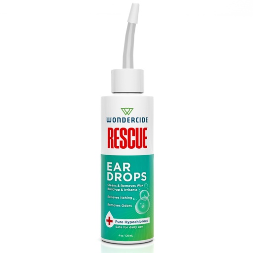 [BRSRABITB4FWGFLV] Wondercide Rescue - Ear Drops for Pets - Cleans and Removes Wax Build-Up and Irritants for Dogs and Cats - Relieves Itching and Redness with Pure Hypochlorous - 4 oz