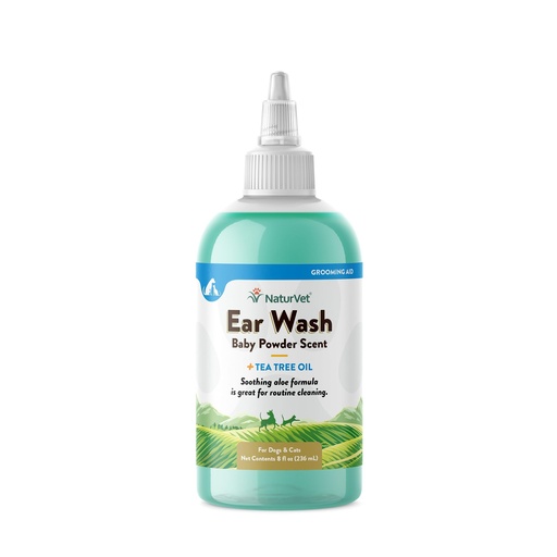 [BRSWIYATAAJRQFLC] NaturVet Ear Wash w/Tea Tree Oil (Aloe & Baby Powder Scent) 8 oz