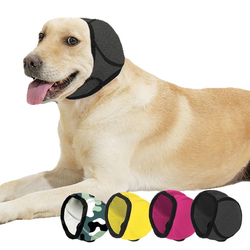[BRSREYLRBABGODLK] BAMY Swimming Waterproof Dog Ear Caps, Calming Large Dog Ears Cover, Pet Shower Muffs for Ear Protection for Bath for Grooming (Gray, M (Head Circumference 14"-19"))